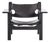 Spanish Chair in Black Leather by Børge Mogensen for Fredericia Stolefabrik, 1960s For Sale