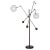 Milan Three-Arms Black Gunmetal Floor Lamp by Schwung For Sale