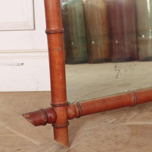 Large French Faux Bamboo Mirror, 1890s For Sale - Image 6 of 9