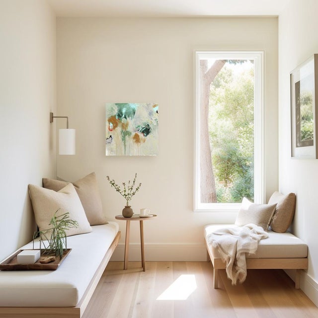 Textile Castaway - Abstract Playful Earth Tone Textural Paint Splat Mixed Media Original Artwork by Amber Goldhammer For Sale - Image 7 of 9