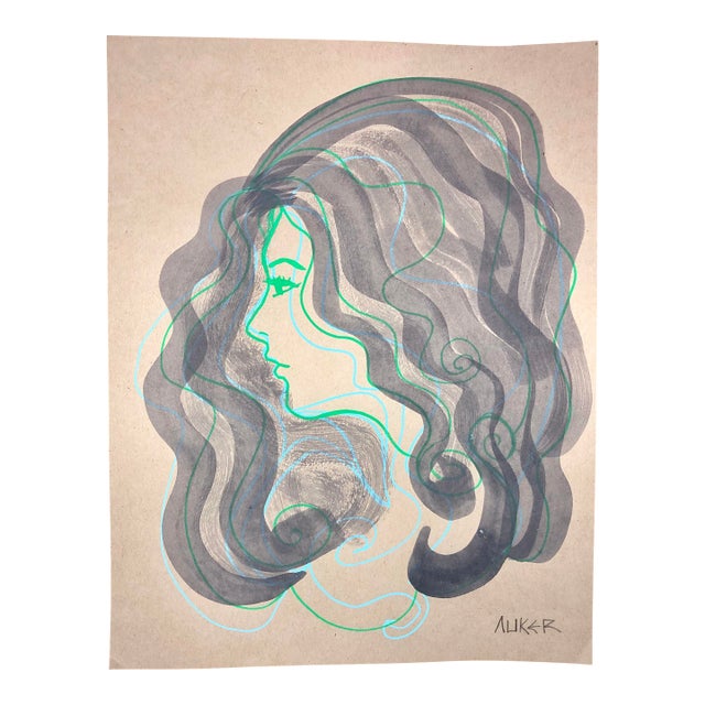 Original Painting on Paper by CL Auker For Sale