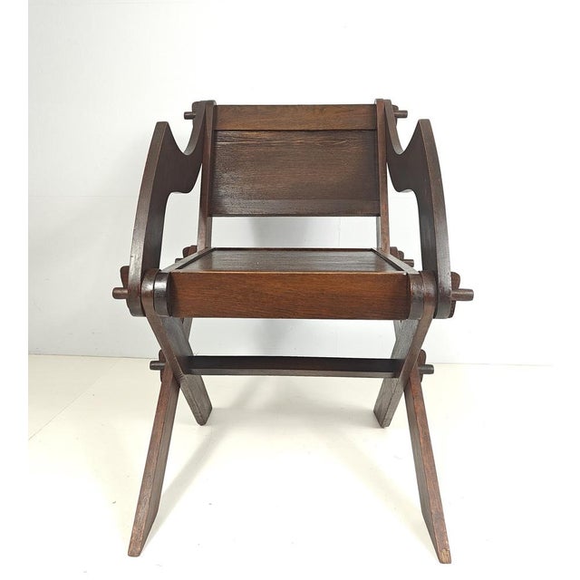 Antique Glastonbury Oak Chair, 1880s For Sale - Image 4 of 11