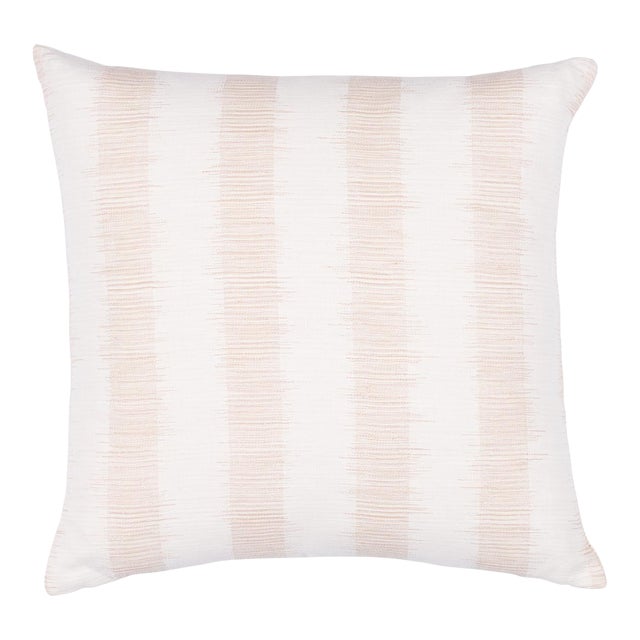 Schumacher Attleboro Ikat 22" Pillow in Natural For Sale
