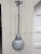 Holophane Waffle Pattern Ball Shade and Nickel Fixture For Sale In New York - Image 6 of 6