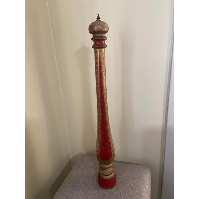 Mid 20th Century Giant Size Vintage Mid 20th Century Italian Wood & Brass Pepper Mill For Sale - Image 5 of 12