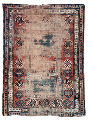 Vintage Distressed Kazak Rug