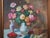 1980s Large Floral Still Life Oil Painting on Canvas Artist Signed For Sale - Image 5 of 12
