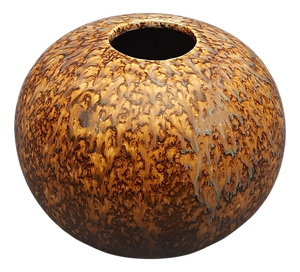 Vintage Space Age Ceramic Sphere Vase with Tortoiseshell Enamel, 1970s