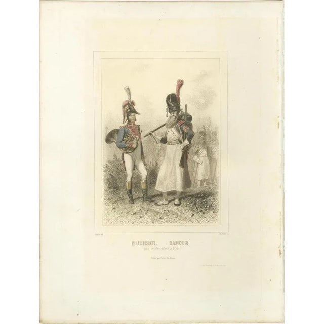 Napoleonic Military Musicians – Sapper, Horn Player, and Drum Major, 1859 This distinctive set of two hand-colored...