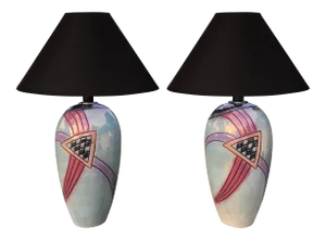 Vintage 1980s Art Deco Lamps from Harris Lamps - a Pair