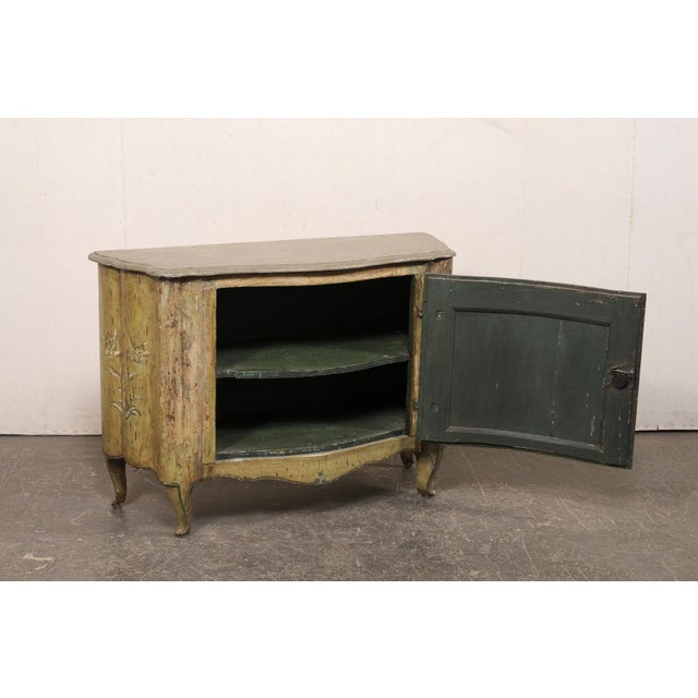19th Century Italian Hand-Painted Bow-Front Cabinet For Sale In Atlanta - Image 6 of 12