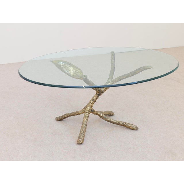 Brass Leaf Table by Jacques Duval Brasseuer, 1970s For Sale - Image 9 of 9
