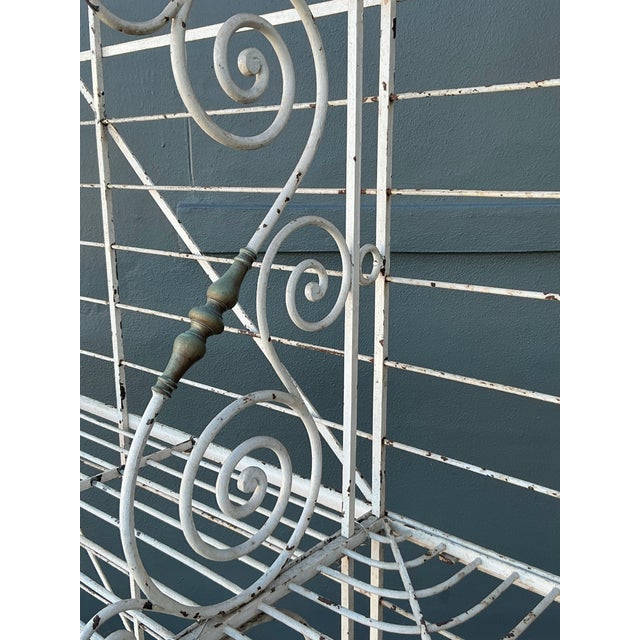 Vintage Boho French Wrought Iron and Brass Bakers Rack For Sale - Image 10 of 12