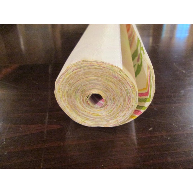 United DeSoto Floral Diamond Motif 70s Vintage Wallcovering For Sale - Image 6 of 10