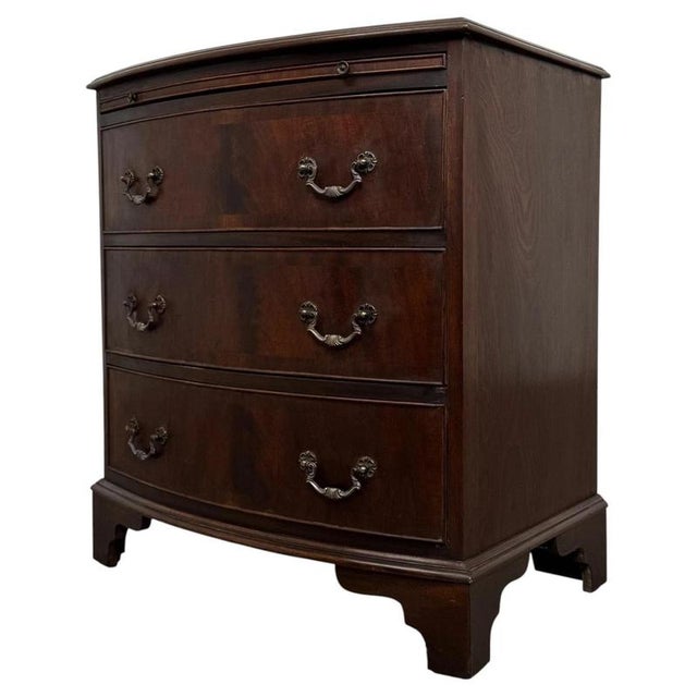 2000 - 2009 Small 20th Century Bow-Front Chest of Drawers For Sale - Image 5 of 13