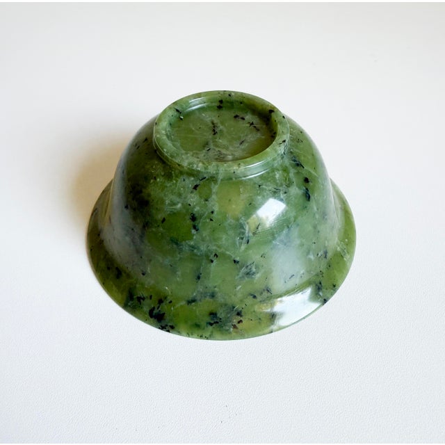 Chinese Spinach Jade Bowl, Mid 20th Century For Sale - Image 10 of 11
