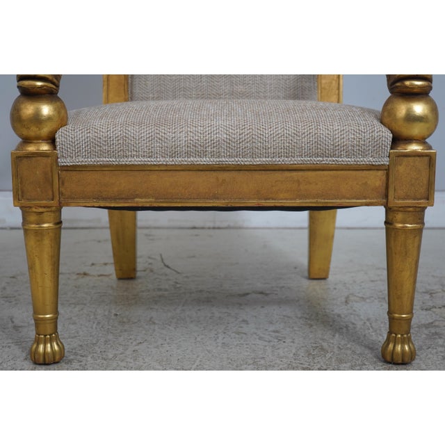 Pair of Neoclassical Gilt Gold Dolphin Open Armchairs For Sale - Image 12 of 18