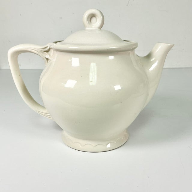 1931 Vintage Farmhouse Boho Chic Art Deco Porcelier Vitreous Large Tea Pot, 8 Cup For Sale - Image 11 of 14