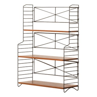 Mid-Century Modern Scandinavian String Free Standing Shelving Unit by Kajsa & Nils Nisse Strinning, Sweden, 1960s For Sale