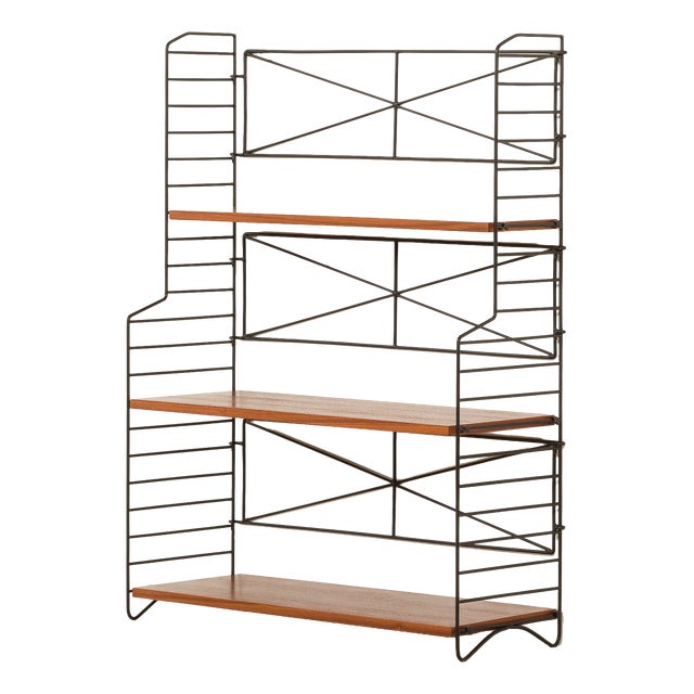 Mid-Century Modern Scandinavian String Free Standing Shelving Unit by Kajsa & Nils Nisse Strinning, Sweden, 1960s For Sale