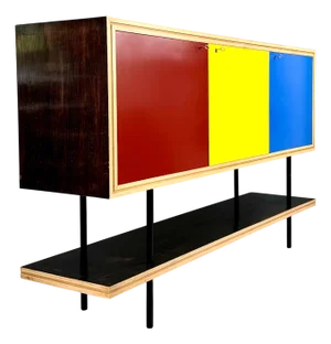 Vintage Italian Tricolore Highboard, 1960s