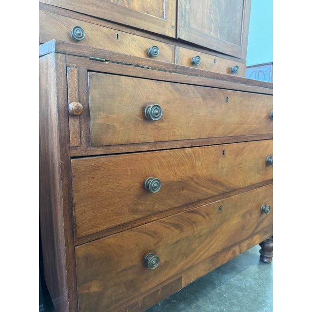 Antique Mahogany Cabinet With Secretary Desk For Sale In Kansas City - Image 6 of 12