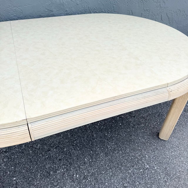 Boho Chic Pencil Reed Extendable Dining Table For Sale - Image 10 of 10