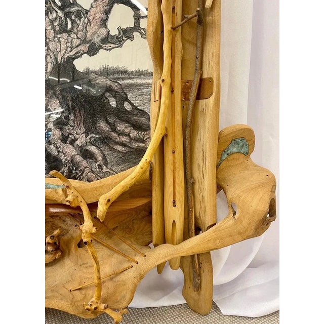 Eccentric Art Nouveau Rustic Frame With a Signed Paul Gorka Print For Sale In New York - Image 6 of 13