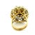 Metal Vintage Italian Opal & Diamond Cocktail Ring | 14k Gold Mid-Century Statement, Size 6 For Sale - Image 7 of 16