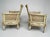 French 1950s Pair of Hibriten Chair Co. Louis XVI-Style Bergère Armchairs | Cream & Gilt | Cane Sides | Floral Brocade | Lenoir Nc For Sale - Image 3 of 12