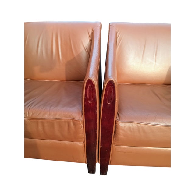 Camel Elevate Any Living Space With This Magnificent Pair of Rare Vintage Paoli Club Chairs For Sale - Image 8 of 12