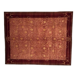 Silk and Wool Art Deco Chinese , 7'6" X 9'5" For Sale