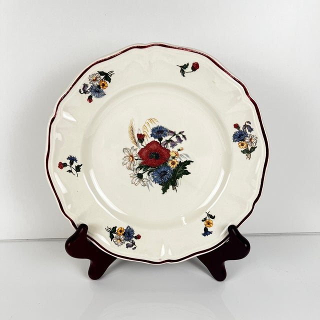 Vintage Agreste Dessert Plates from Sarreguemines, 1970s, Set of 8 For Sale - Image 4 of 10