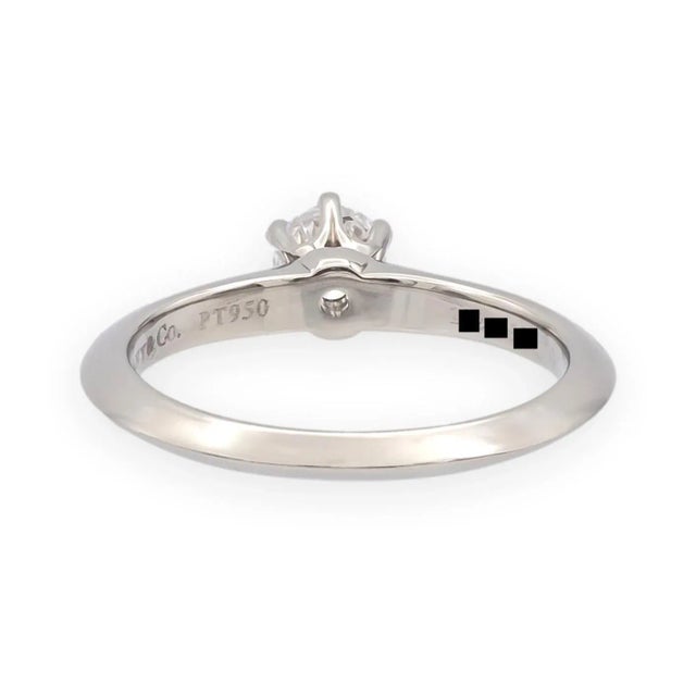 Tiffany and Co. Mid 20th Century Tiffany & Co. Platinum .24 Ct D Vvs2 Diamond Solitaire Engagement Ring, Size 4 For Sale - Image 4 of 11