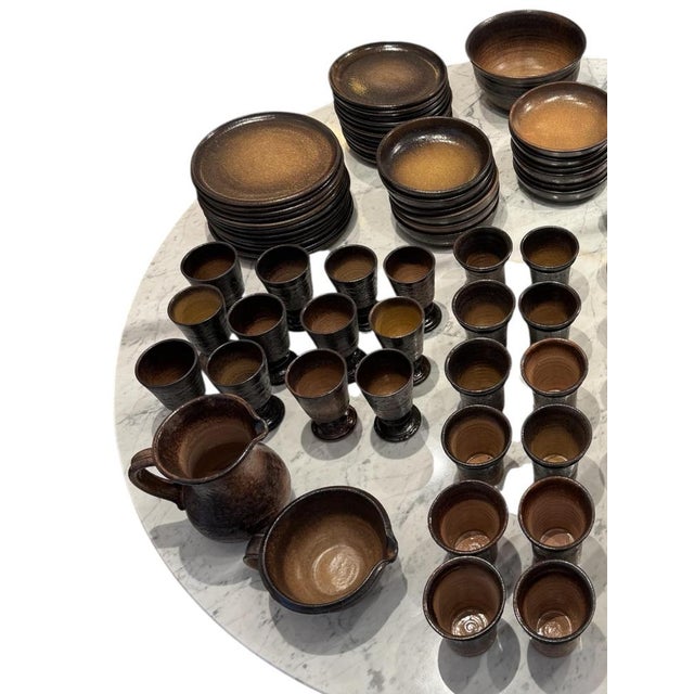 Ceramic Dinner Service by Jean Marais for Vallauris, 1960s, Set of 89 For Sale - Image 6 of 12