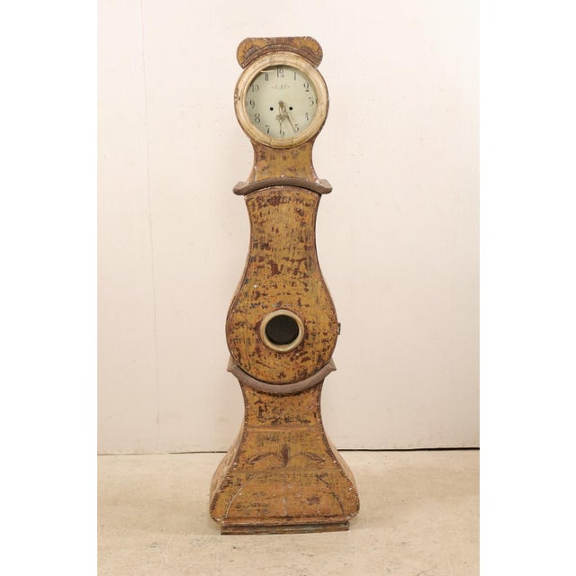 19th Century Swedish Floor Clock in Warm Tones For Sale - Image 4 of 11
