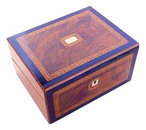 English Tunbridge Ware Marquetry Lap Desk With Secret Compartments