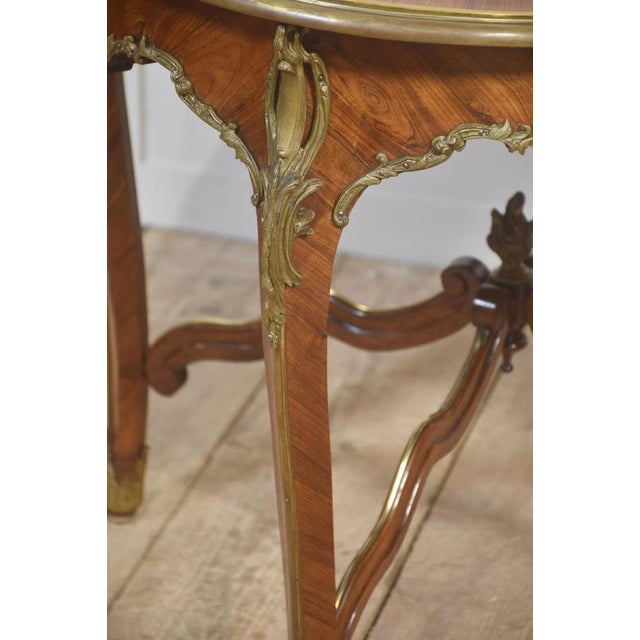 Louis XV Style Ormolu and Parquetry Circular Centre Table, 1890s For Sale - Image 5 of 16
