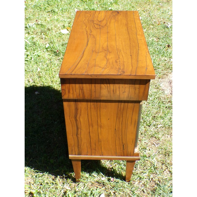 Vintage Italian Neoclassical Style Olivewood Server Chest Table Nightstand For Sale - Image 4 of 17