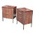 Mid-Century Modern Rosewood Laminate & Stainless Steel Tall Nightstands - a Pair For Sale