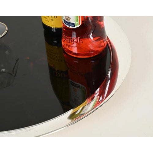 Silver-Plated and Tortoiseshell Acrylic Glass Serving Tray or Centerpiece from Dior, 1970s For Sale - Image 6 of 12