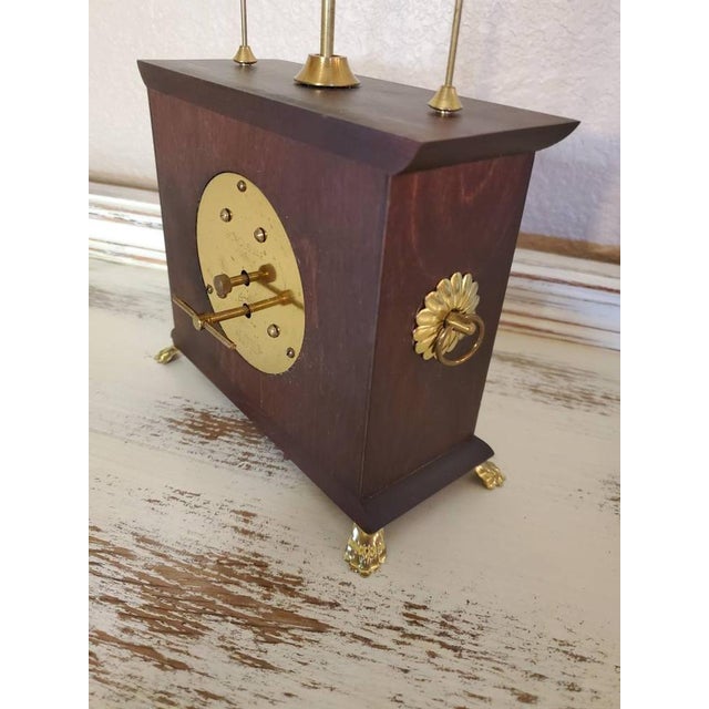 Vintage Jerome & Co. Horolovar Flying Pendulum Mahogany Novelty Clock
