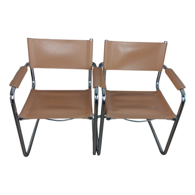 Tubular Chamois Armchairs in the style of Mart Stam, 1980s, Set of 2 For Sale