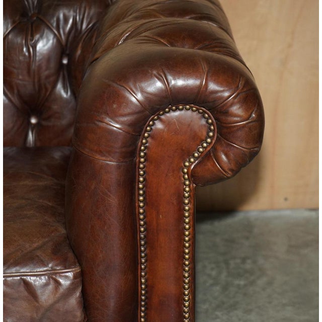 Vintage Heritage Chesterfield Sofa in Brown Leather from Halo For Sale - Image 5 of 18