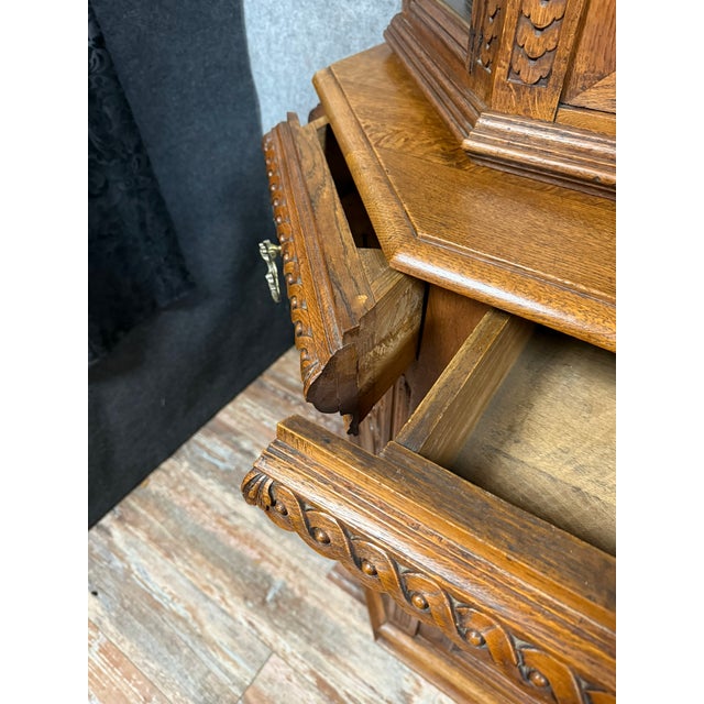 Wood Renaissance Museum Bookcase in Carved Oak, 1850s For Sale - Image 7 of 9