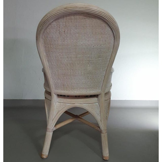 White Pencil Reed Dining Table and Chairs, Set of 4 For Sale - Image 8 of 18