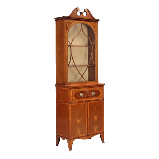 Antique Bookcase in Mahogany with Maple Inlays, 1900s For Sale