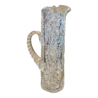 Vintage American Brilliant Cut Glass Martini Pitcher For Sale