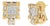 14K Yellow Gold 7/8 Cttw Princess and Baguette-Cut Diamond Square Framed Huggie Hoop Omega Earrings (H-I Color, SI1-SI2 Clarity) For Sale