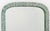 Sage Green Ground Paint-Decorated Wood Framed Arch Form Mirror, hand-painted with symbols, animals, and geometric figures....